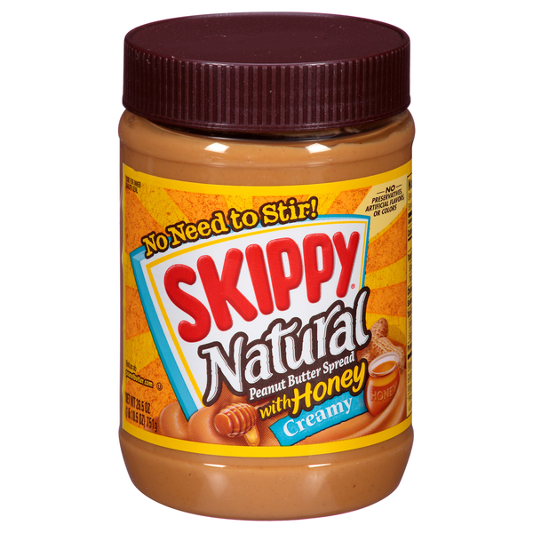 Skippy Natural Creamy Peanut Butter Spread with Honey
