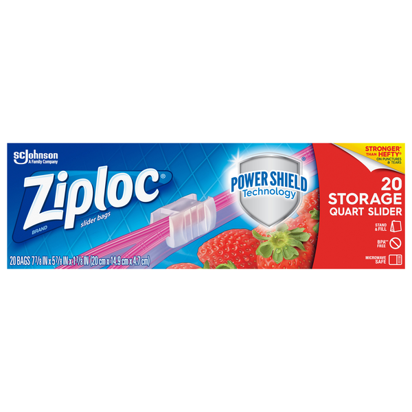 Ziploc Slider Quart Storage Bags