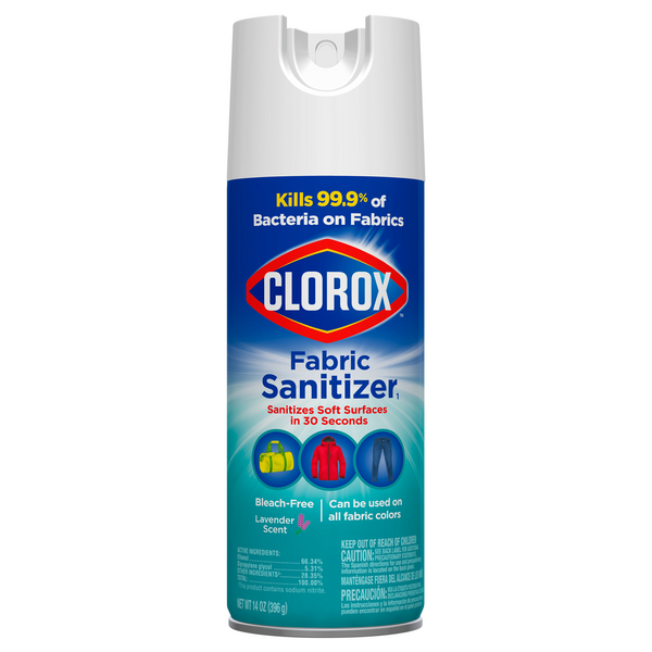 Clorox Fabric Sanitizer Lavendar Scent Bleach Free Aerosol Spray