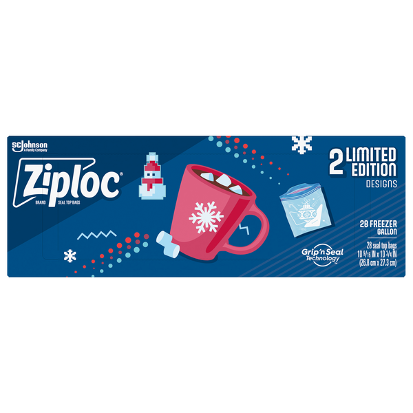 Ziploc Seal Top Nutcracker Gallon Freezer Bags