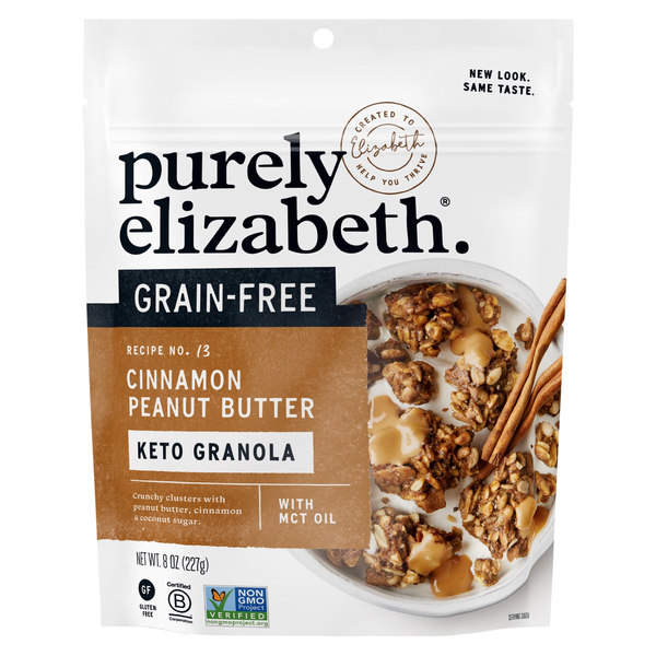 Purely Elizabeth Organic Gluten/Grain Free Keto Cinn Peanut Butter Granola