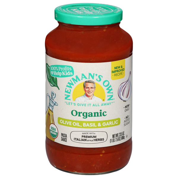 Newman's Own Organic Gluten Free Olive Oil Basil & Garlic Pasta Sauce