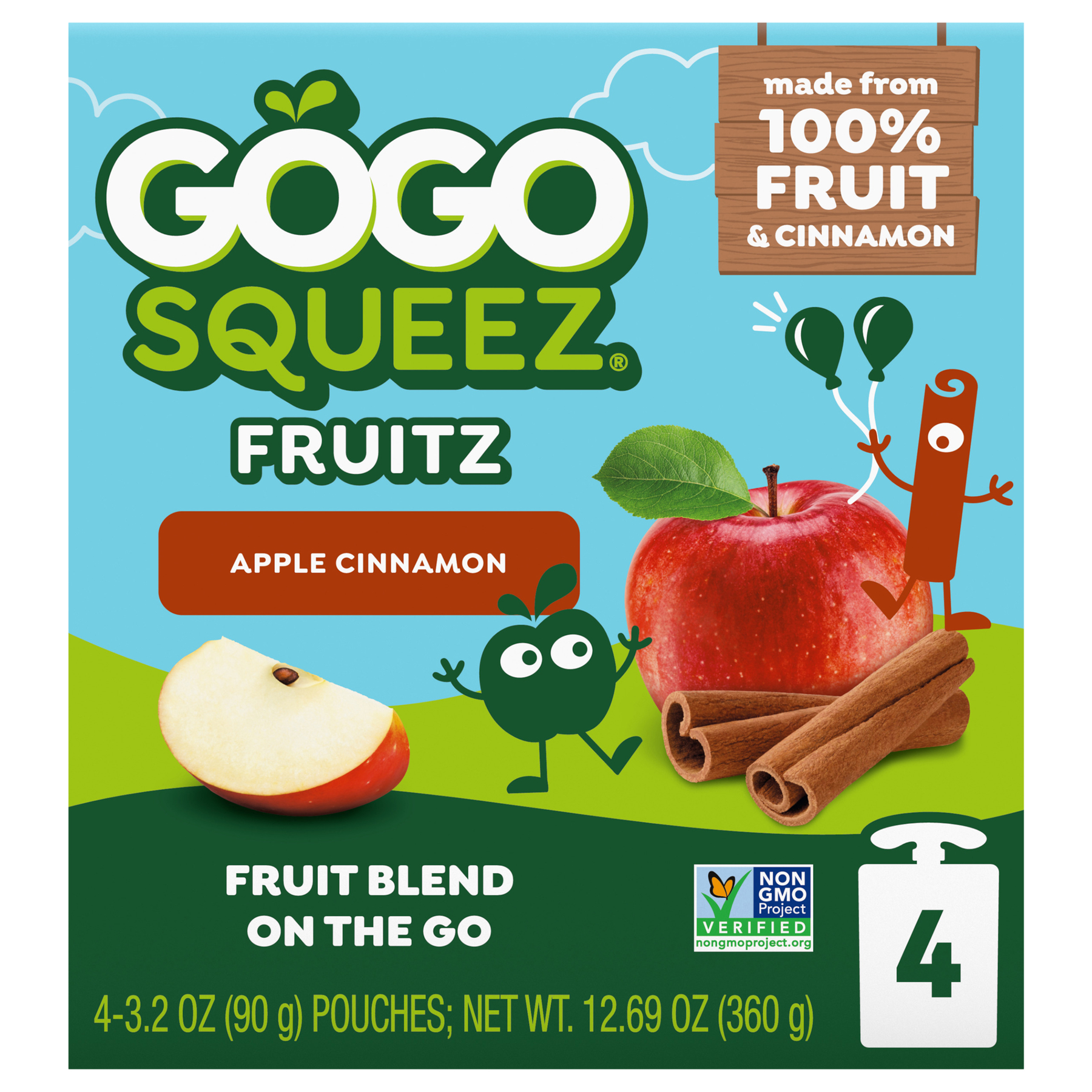 GoGo squeeZ GoGo squeeZ Fruit on the Go Applesauce Pouches Apple Cinnamon - 4 ct
