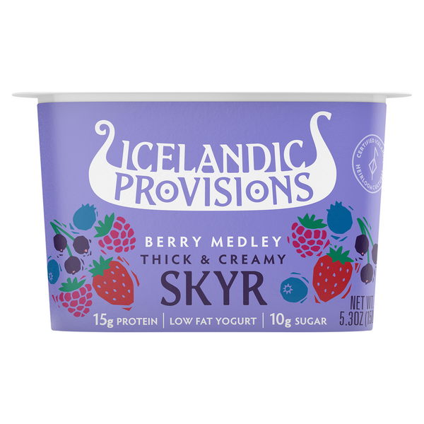 Icelandic Provisions Thick & Creamy Low Fat Berry Medley Skyr Yogurt Cup