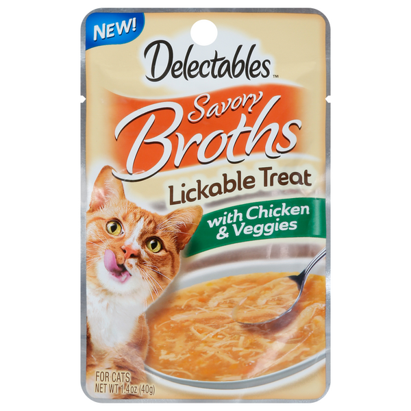Delectables Savory Broths Chicken & Veggies Lickable Cat Treat