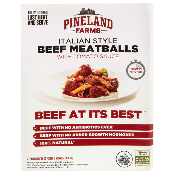 Pineland Farms Italian Style Beef Meatballs with Tomato Sauce