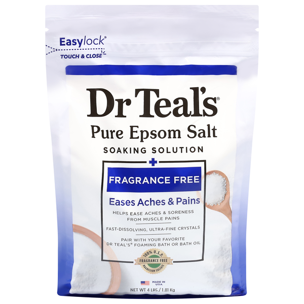 Dr. Teal's Fragrance Free Pure Epsom Salt Soaking Solution