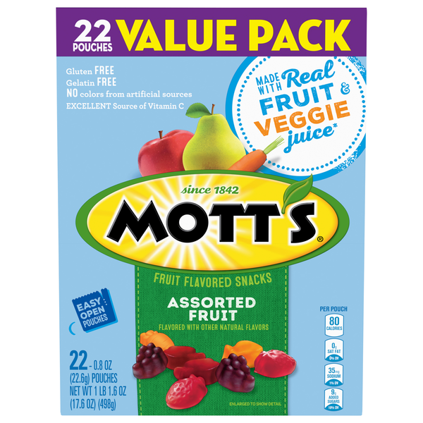 Mott's Assorted Flavored Fruit Snacks - 22 ct