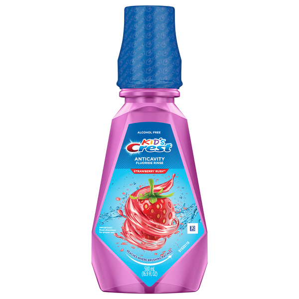 Crest Kid's Strawberry Rush Alcohol Free Anticavity Fluoride Rinse