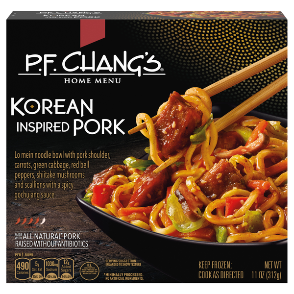 P.F. Chang's Home Menu Korean Inspired Pork Noodle Bowl Frozen Meal