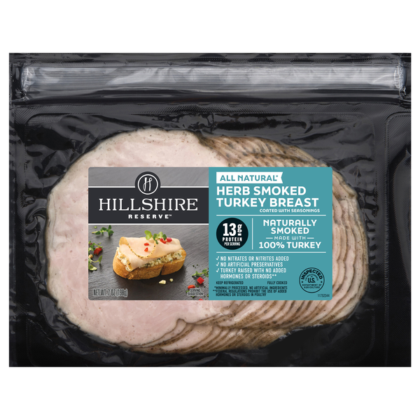 Hillshire Reserve Fully Cooked Herb Smoked Turkey Breast Sliced