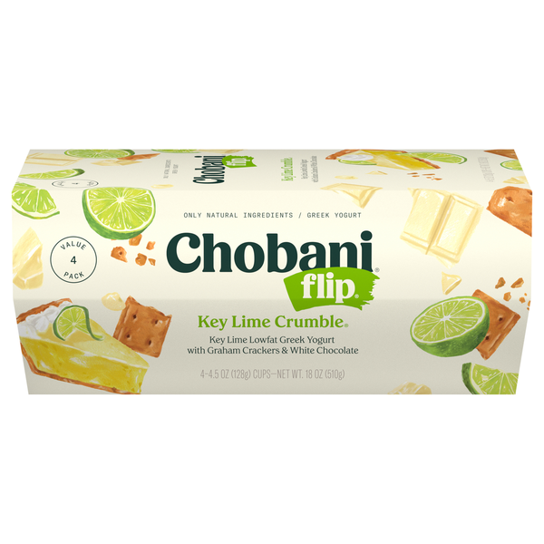 Chobani Flip Low Fat Key Lime Crumble Greek Yogurt Cup - 4 ct