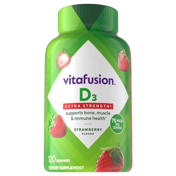 vitafusion Extra Strength Strawberry Flavored D3 Gummies