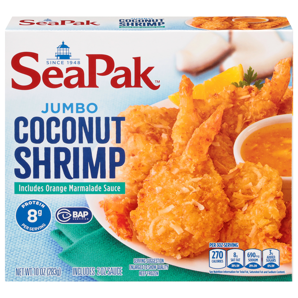 SeaPak Jumbo Coconut Shrimp with Orange Marmalade Sauce Frozen