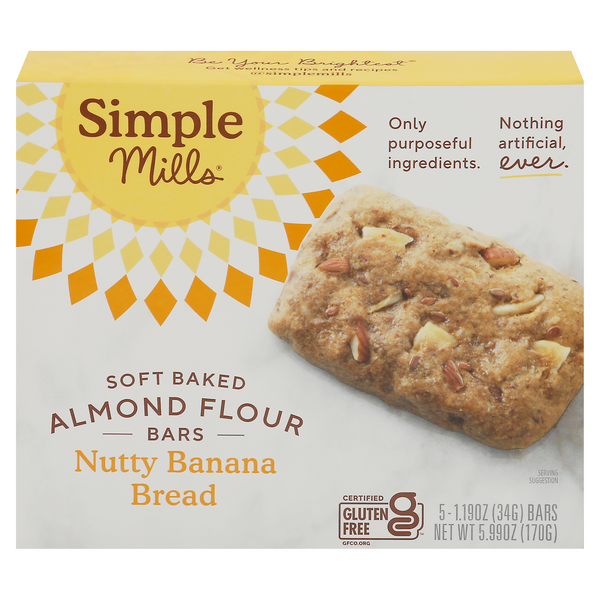 Save on Simple Mills Soft Baked Almond Flour Bar Nutty Banana Bread 5