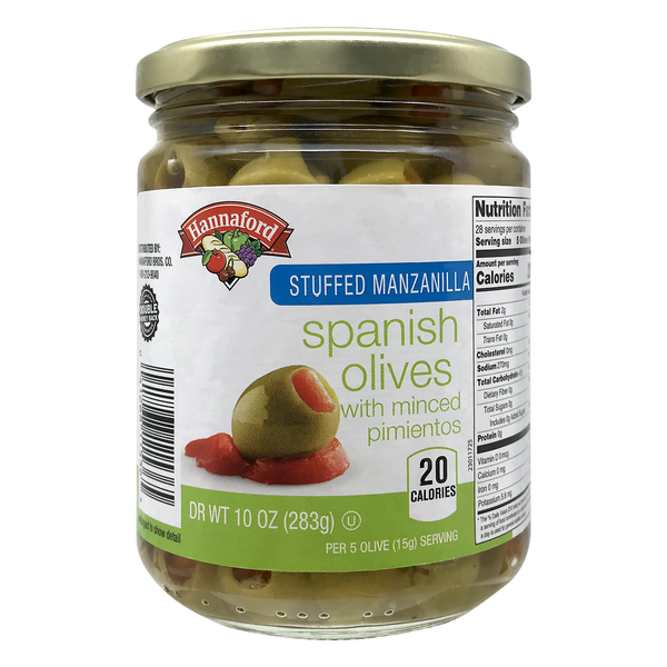 Hannaford Stuffed Spanish Manzanilla Olives with Minced Pimientos