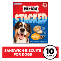 Milk-Bone STACKED Molasses & Peanut Butter Sandwich Biscuits Dog Treats