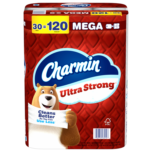 Charmin Ultra Strong Mega Roll 2-Ply Toilet Paper Unscented - 30 ct