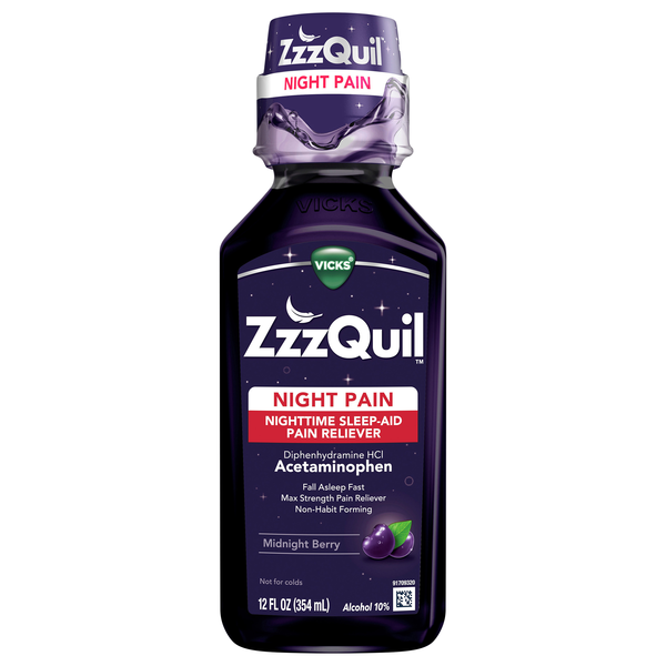 Vicks ZzzQuil Midnight Berry Flavored Night Pain Reliever