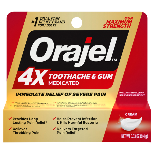 Orajel Instant Pain Relief Cream for Toothache & Gum