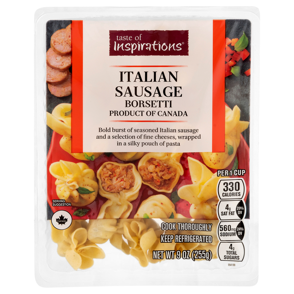 Taste of Inspirations Italian Sausage Borsetti Pasta Fresh