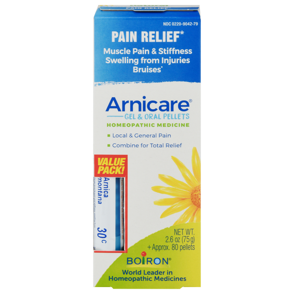 Boiron Arnicare Gel Medicine Pain Relief Value Pack Topical & Oral Pellets
