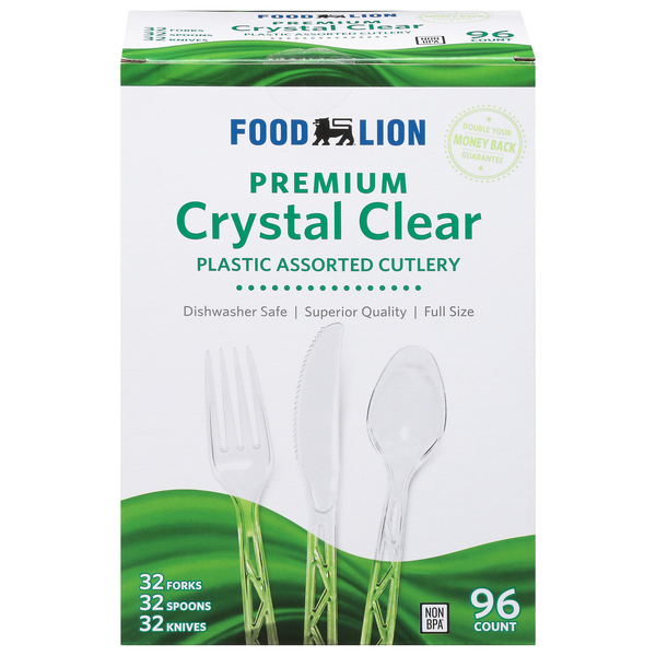 Food Lion Dinnerware Premium Crystal Plastic Forks Spoons Knives
