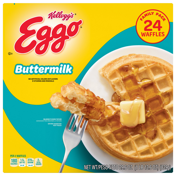 Save on Kellogg's Eggo Waffles Buttermilk Family Pack 24 ct Order