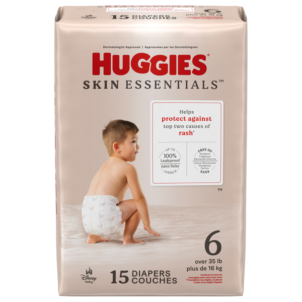 Huggies Skin Essentials Size 6 Baby Diapers 35+ lb