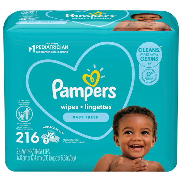 Pampers Baby-Clean Baby Fresh Scent Baby Wipes Pop-Top - 3 pk