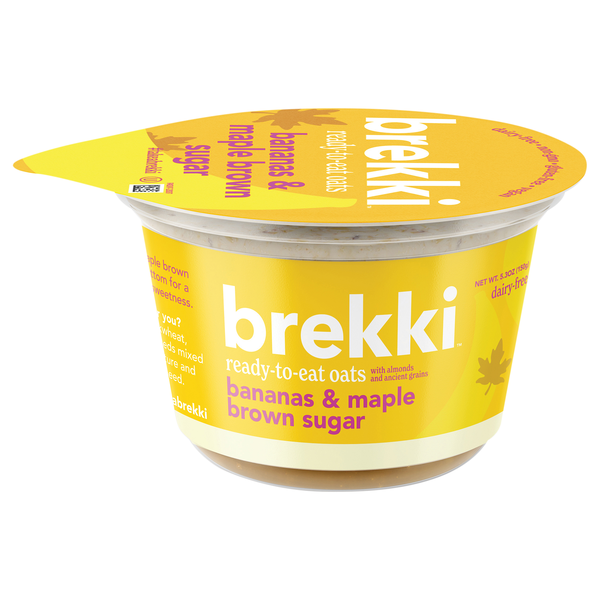 Brekki Dairy Free Bananas & Maple Brown Sugar Overnight Oats