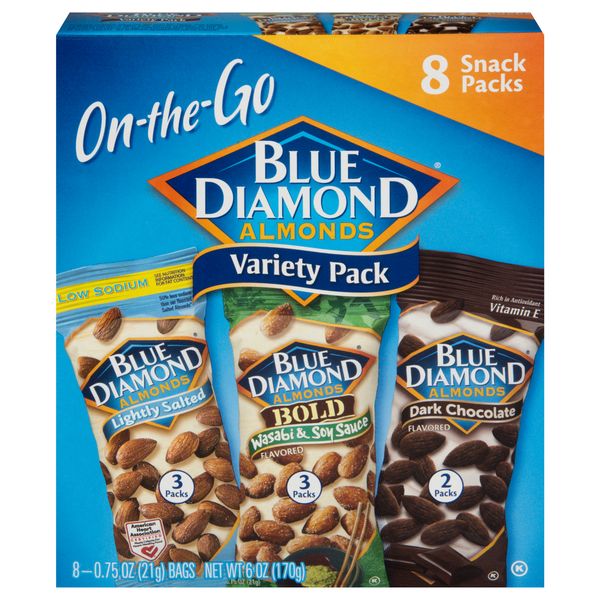 Blue Diamond On-The-Go Variety Snack Packs - 8 ct