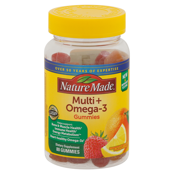 Save on Nature Made Adult Gummies Multi + Omega3 Strawberry Lemon