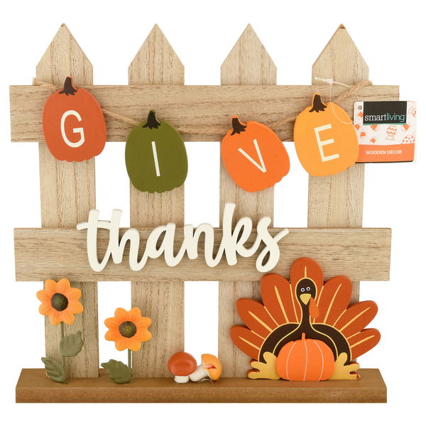 Smart Living Harvest Wooden Decor Give Thanks