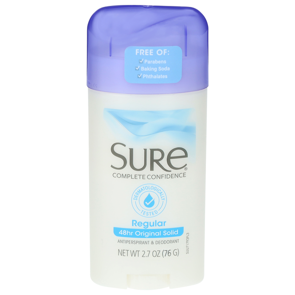 Sure 48HR Confidence Regular Antiperspirant Deodorant Original Solid