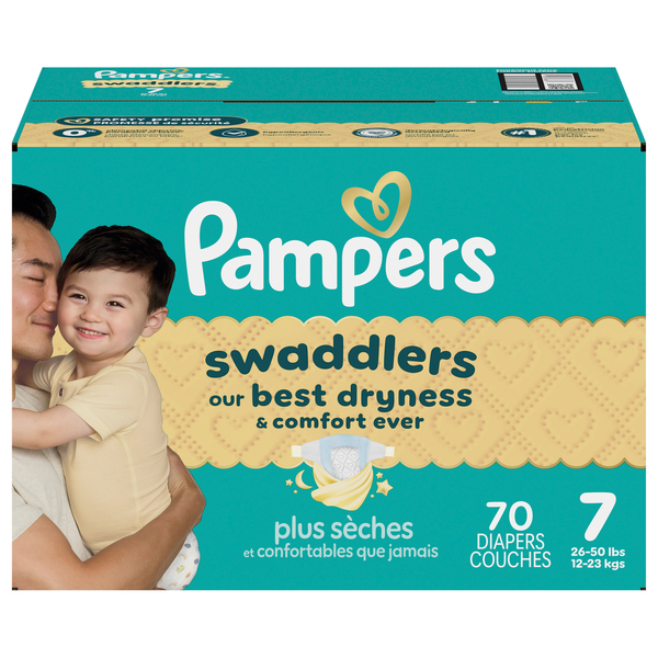 Pampers Swaddlers Size 7 Baby Diapers 41+ lb