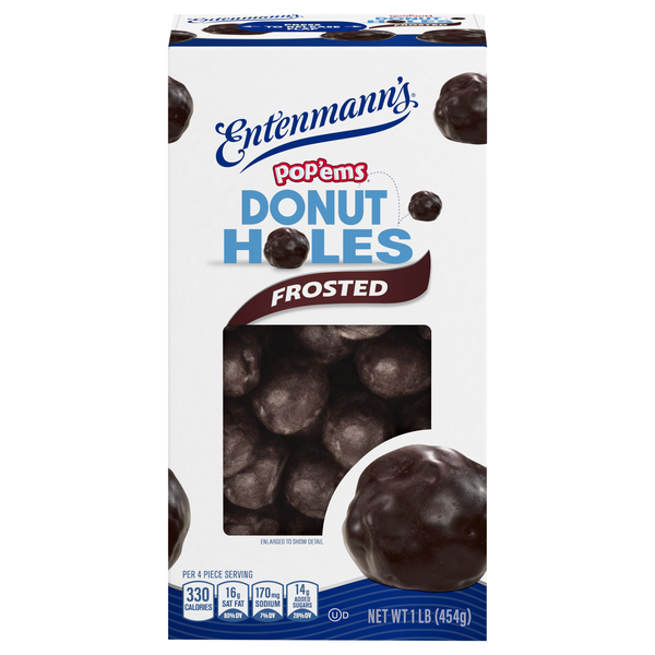 Entenmann's Pop'ems Rich Chocolate Frosted Donut Holes