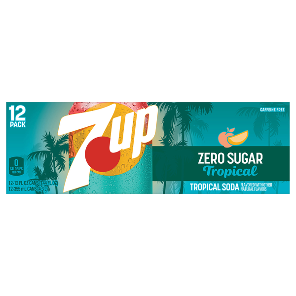 7UP Zero Sugar Tropical Soda - 12 pk