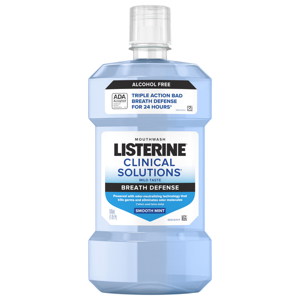 Listerine Clinical Solutions Breath Defense Smooth Mint Mouthwash