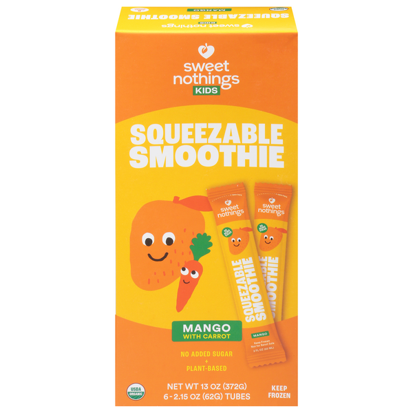 Sweet Nothings Kids Mango w/Carrot Squeezable Smoothie - 6 ct Frozen
