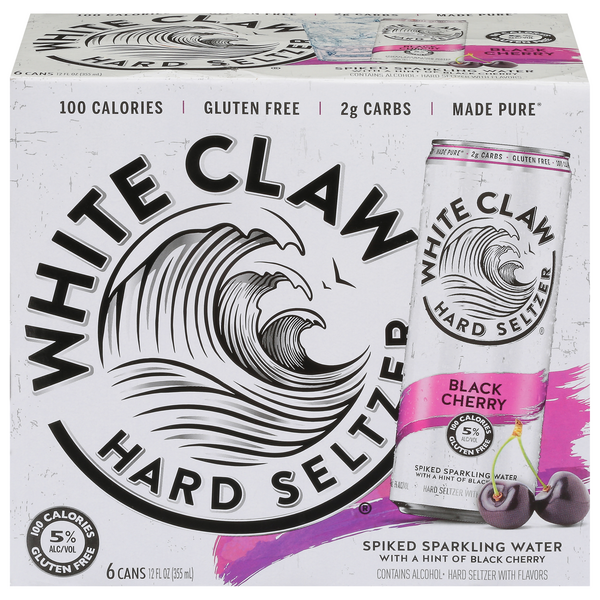 White Claw Hard Seltzer Black Cherry Gluten Free - 6 pk