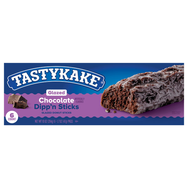 Tastykake Glazed Chocolate Dipp'n Donut Sticks - 6 ct