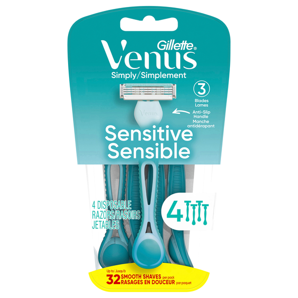 Gillette Venus Simply 3 Sensitive Women's Disposable Razors