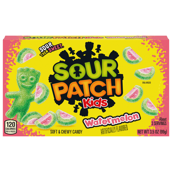 Sour Patch Kids Watermelon Sour Then Sweet Chewy Candy Movie Theater Box