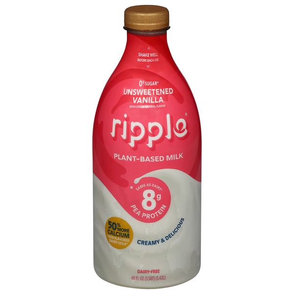 ripple Plant-Based Dairy Free Unsweetened Vanilla Milk