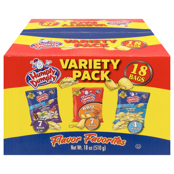 Humpty Dumpty Flavor Favorites Potato Chips Variety Pack - 18 ct