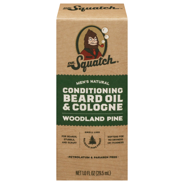 Dr. Squatch Men's Natural Woodland Pine Conditioning Beard Oil & Cologne