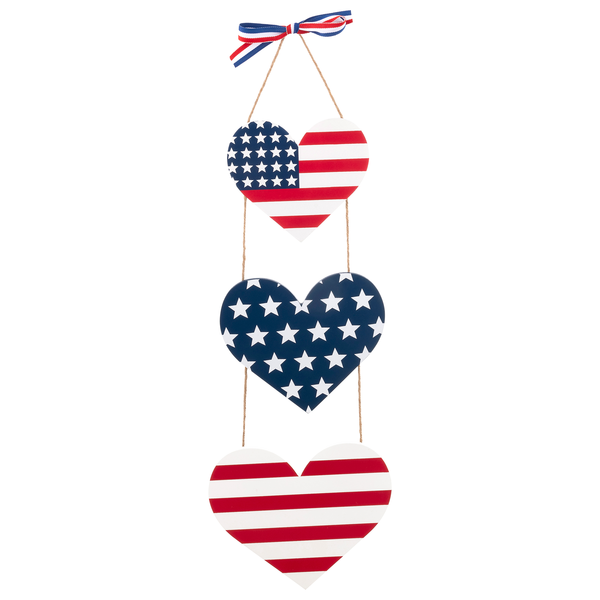 Smart Living Patriotic Wood Decor Hearts