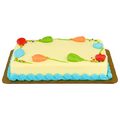 Stop & Shop Bakery Gold Balloon Cake with Teal Trim 1/4 Sheet
