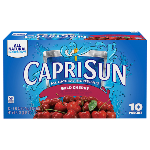 Capri Sun All Natural Wild Cherry Juice Drink Pouches - 10 pk